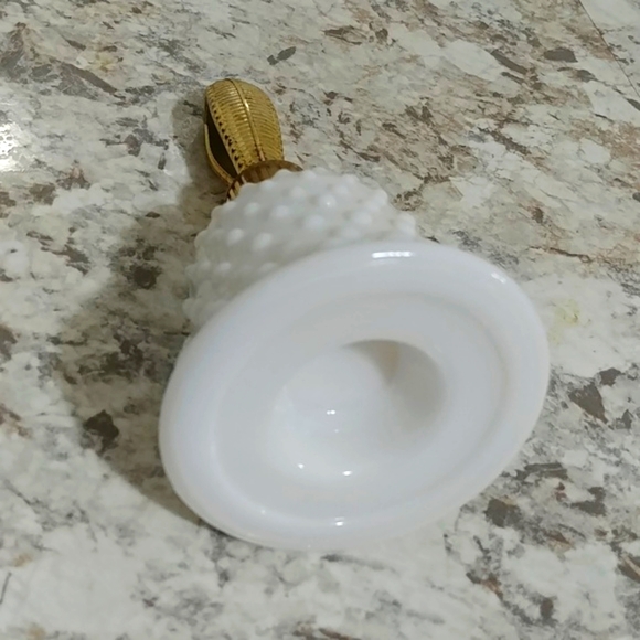 Vintage AVON Milk Glass Hobnail Bell Cologne Perfume Bottle - Picture 3 of 6